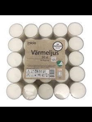 Värmeljus-6 H - Plastkopp-50 pack -Raps- Svanenmärkt 3820-Raps